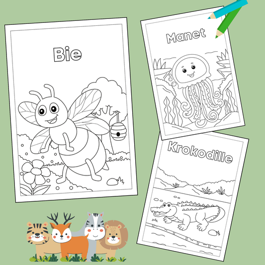 Dyrenes bosted - fargeleggingsbok🎨🖌️ (pdf)