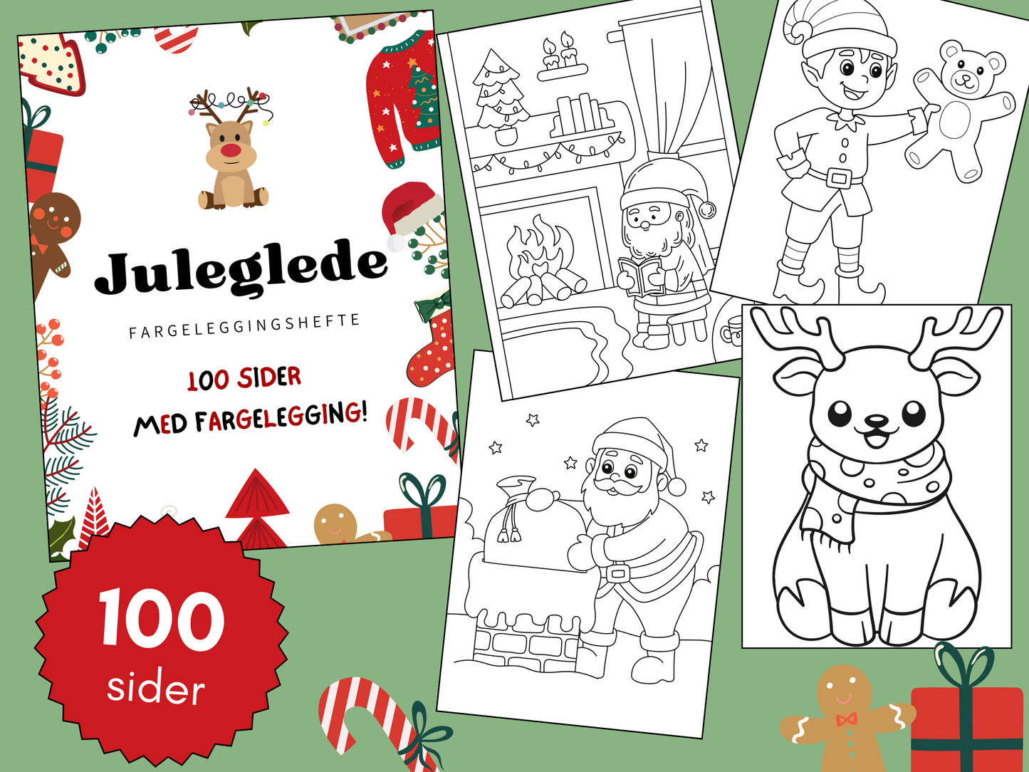 ✨Juleglede - Fargeleggingshefte✨