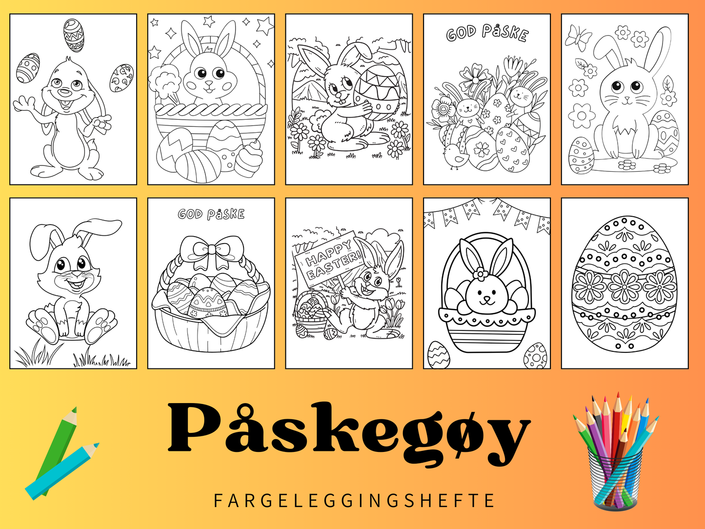 🐣 Påskegøy - fargeleggingshefte🐣 (pdf)
