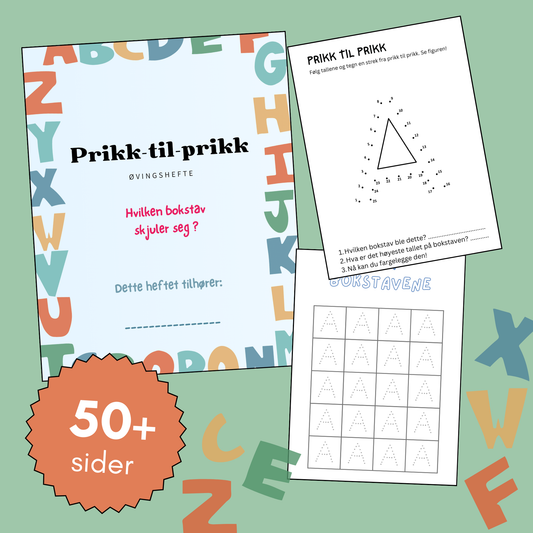 Prikk til prikk - øvingshefte bokstaver ✏️