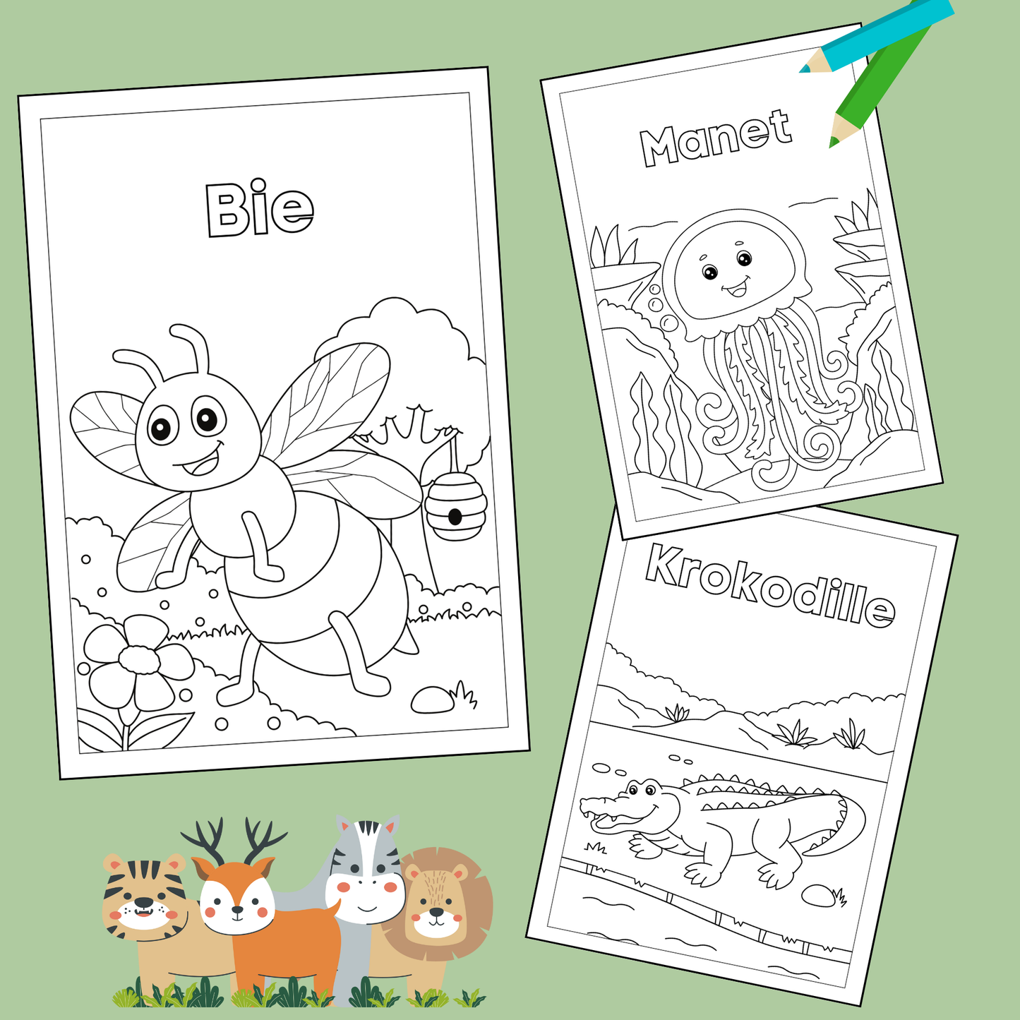 Dyrenes bosted - fargeleggingsbok🎨🖌️ (pdf)