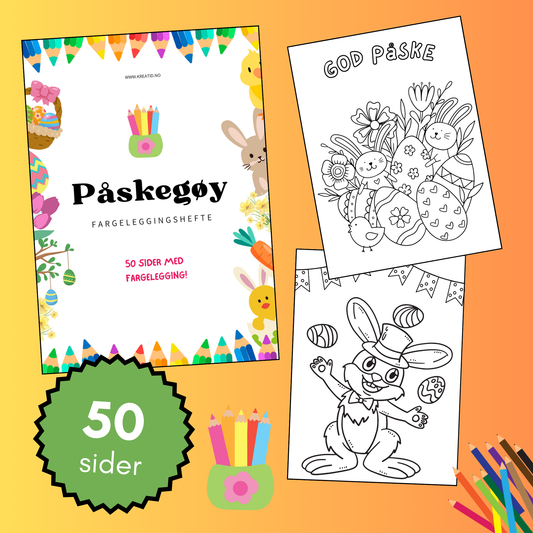 🐣 Påskegøy - fargeleggingshefte🐣 (pdf)